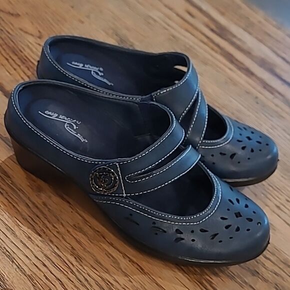 Easy Street comfort wave sz 6W navy mules - Picture 1 of 8